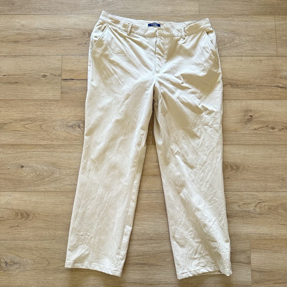 Women's Chaps Pants Trousers Khaki‎ Workwear 16 Stretch Business Straight Leg